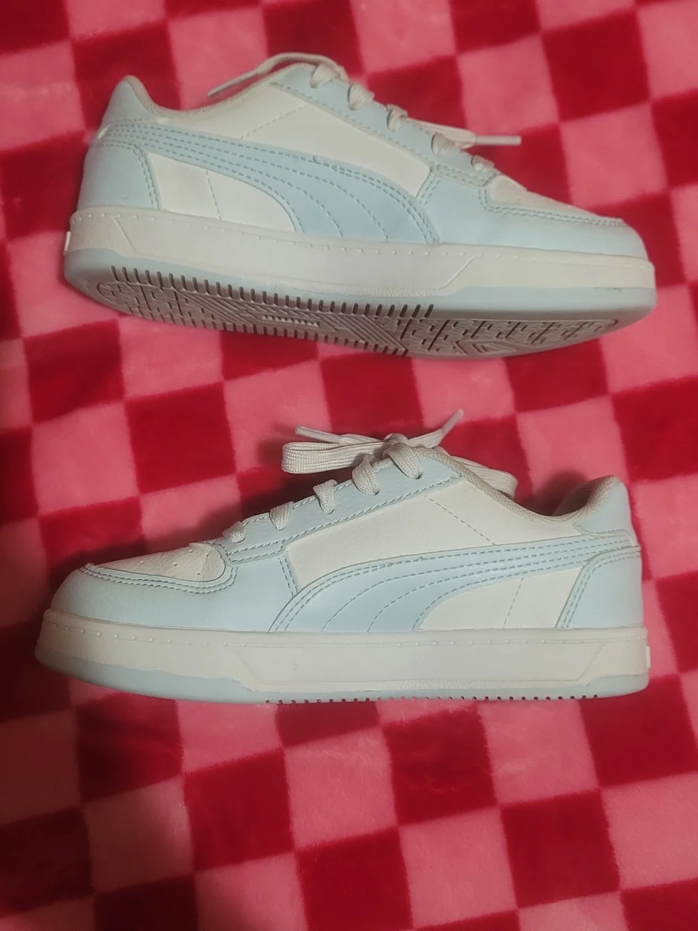 Puma Kids' Light Blue and White Low-Top Sneakers